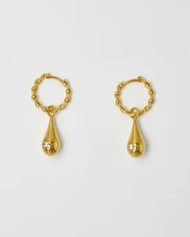 Tear Drop Twist Sleeper Earrings Clear (RRP $179AUD)