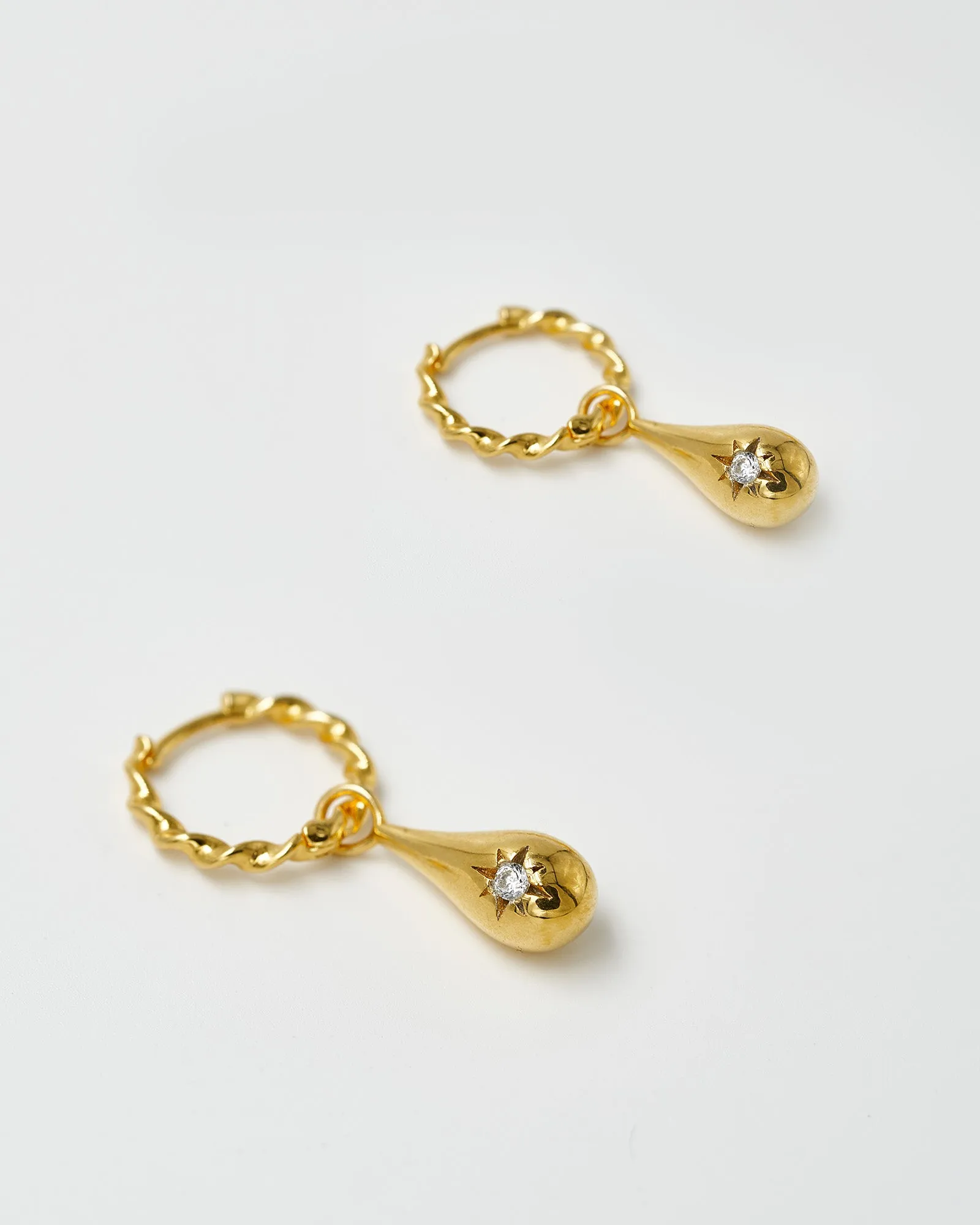 Tear Drop Twist Sleeper Earrings Clear (RRP $179AUD)