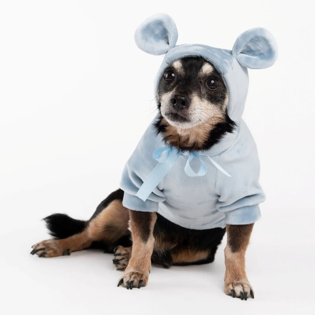 Teddy Bear Ear-Shaped Hoodie - Sky Blue