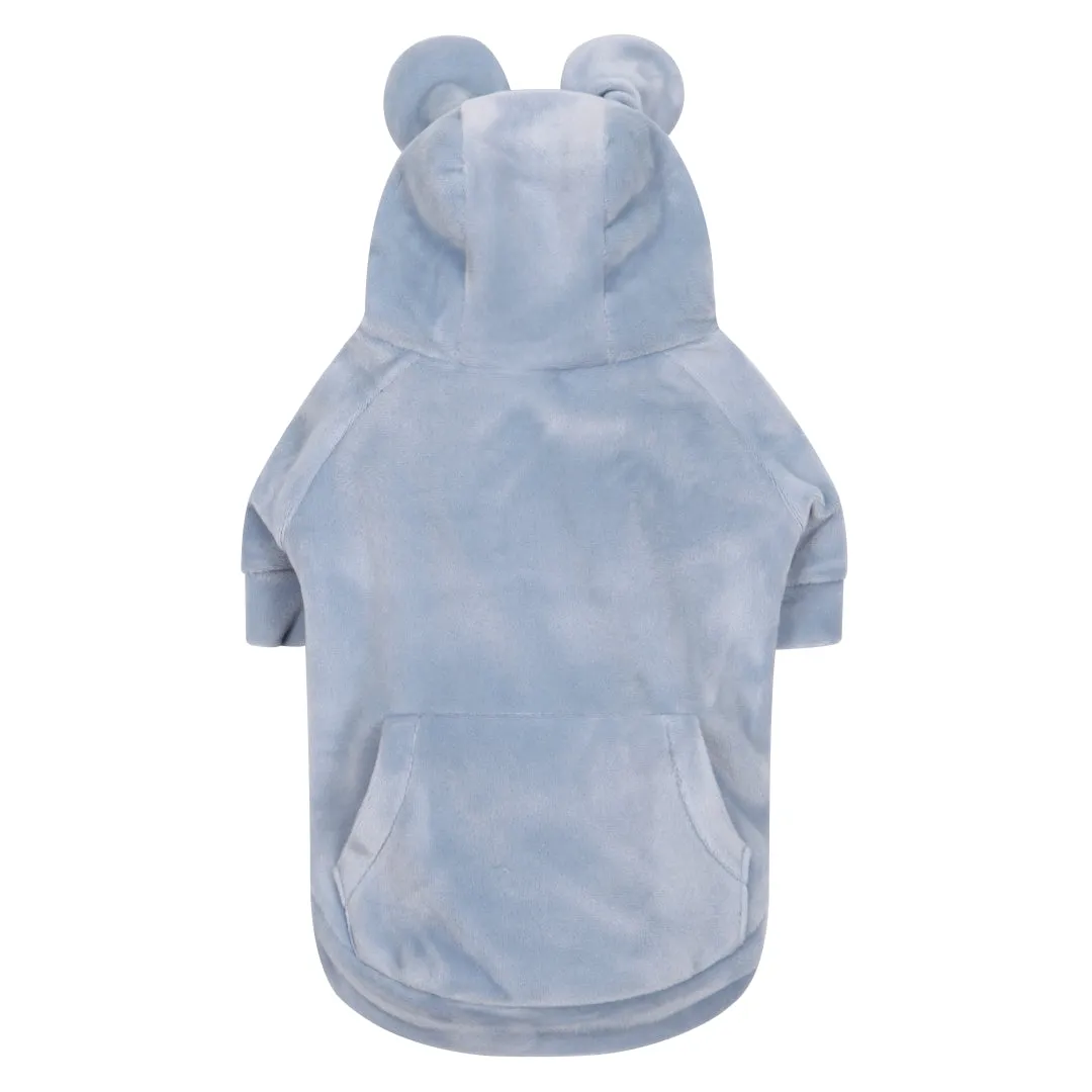 Teddy Bear Ear-Shaped Hoodie - Sky Blue