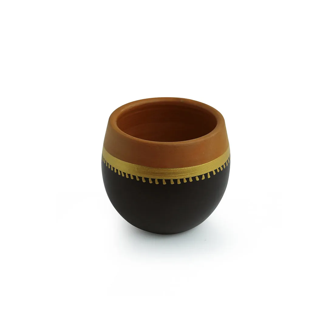 'Terra-Sips' Handpainted Kullads In Earthen Terracotta (Set Of 4)