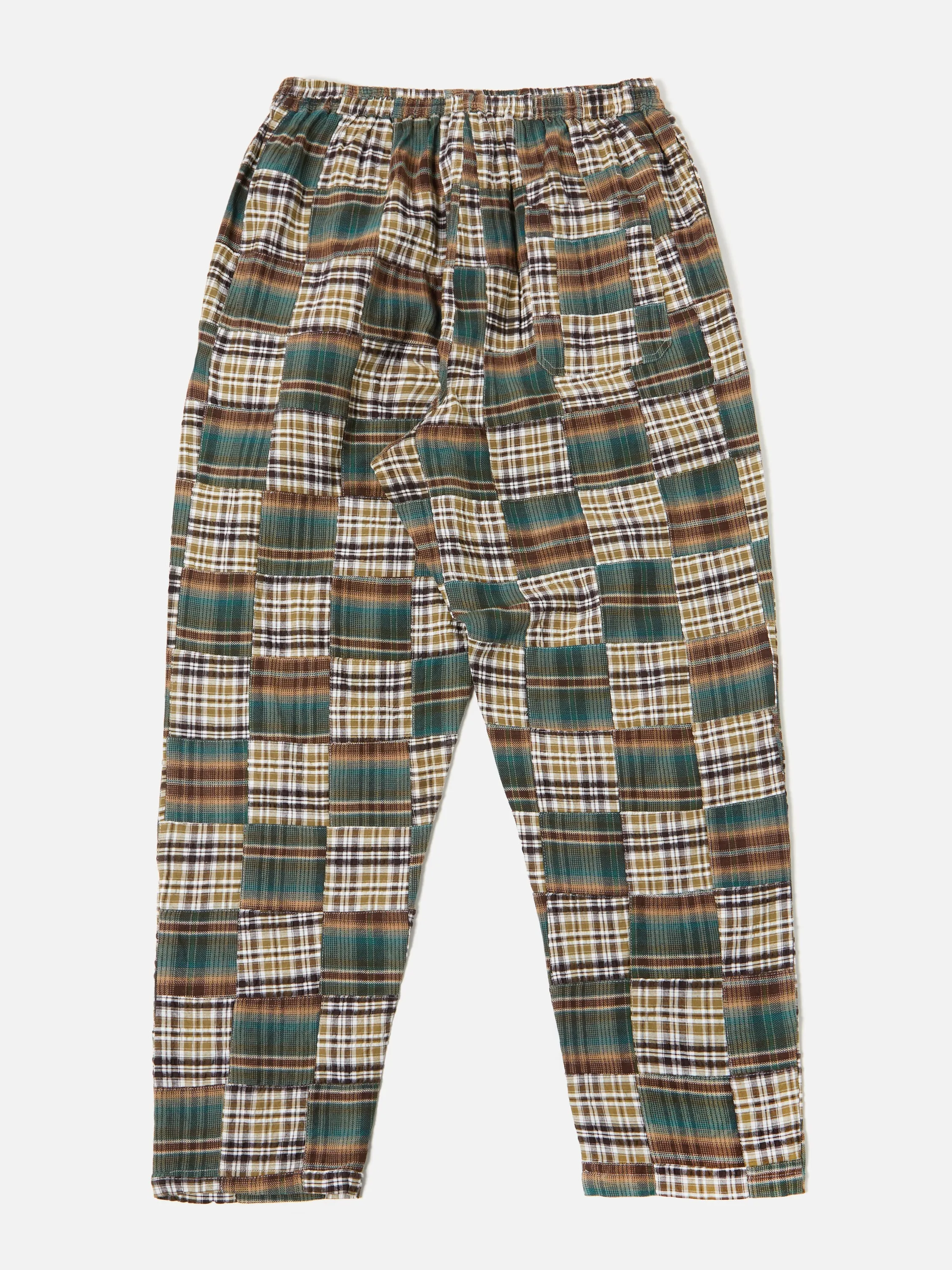 Universal Works Pyjama Set in Olive/Brown Patchwork Check