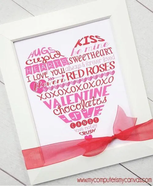 Valentine Heart Subway Art PRINTABLE