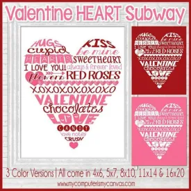 Valentine Heart Subway Art PRINTABLE