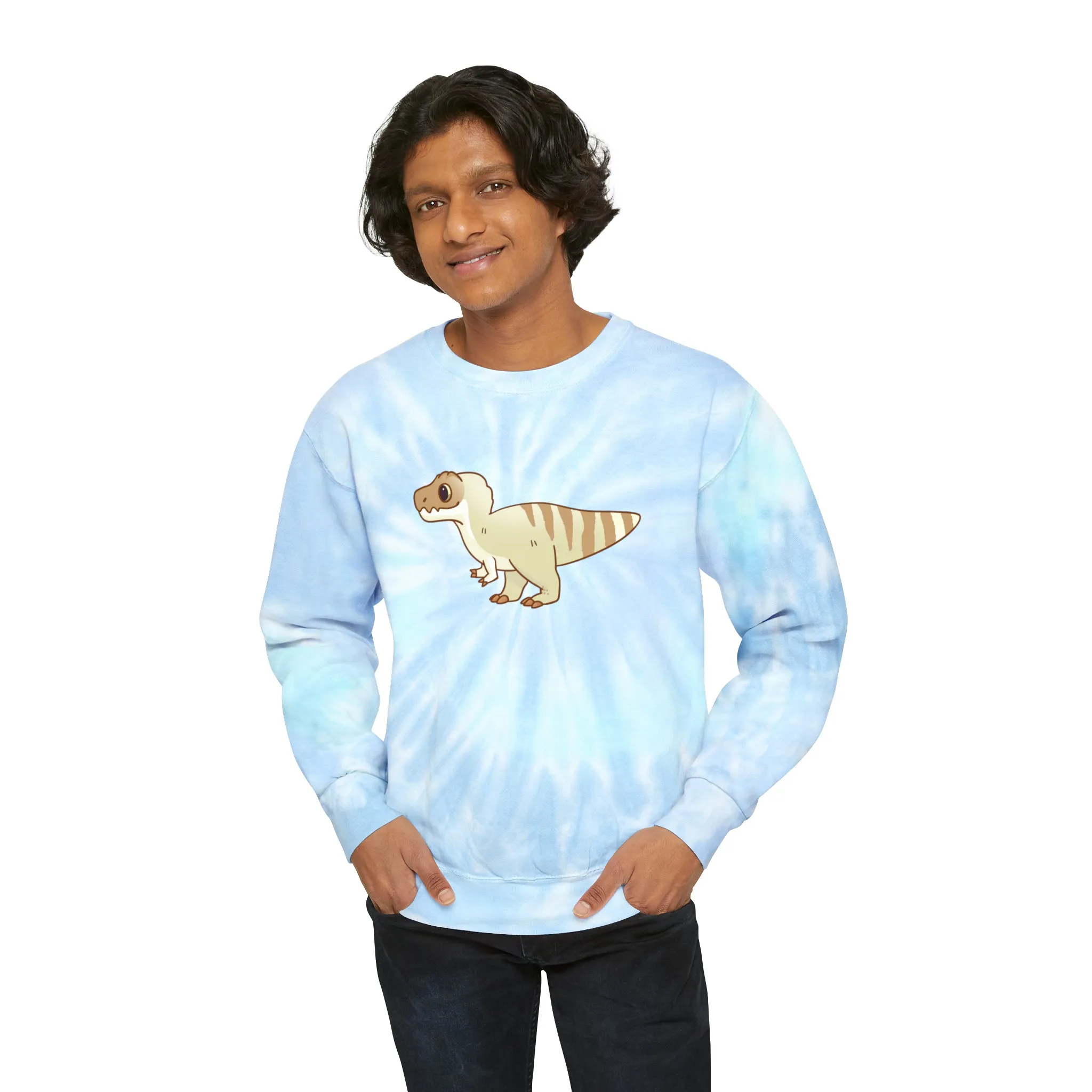 Vanilla Coffee Tyrannosaurus Rex - Unisex Tie-Dye Sweatshirt