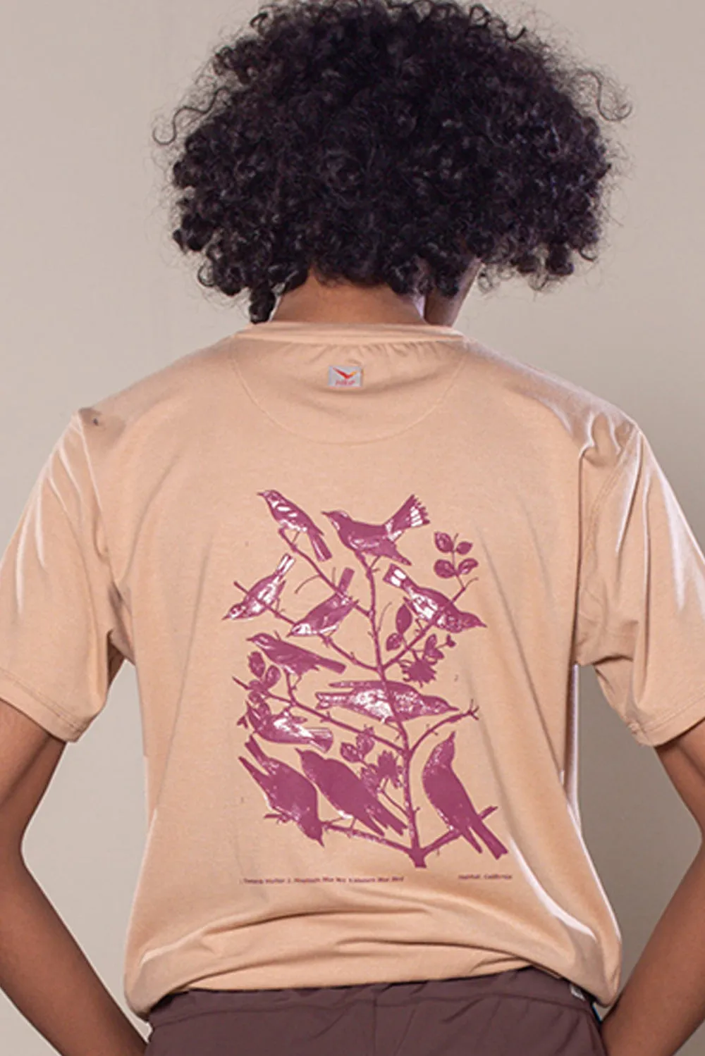 VOLO Bamboo Tee Beige "Mountain Birds" 2.0