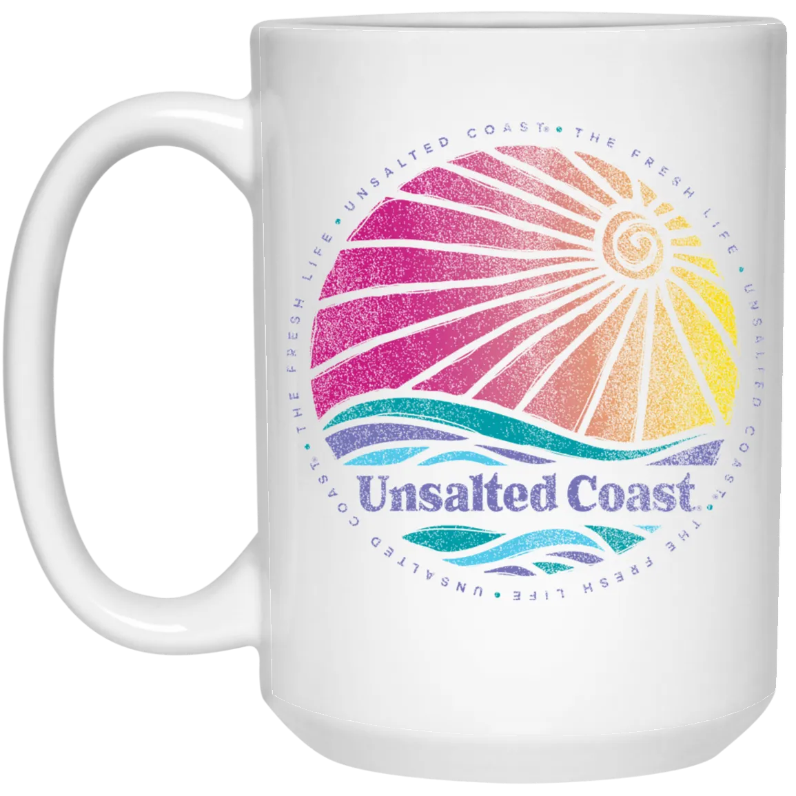 Wave Circle 15 oz. White Mug