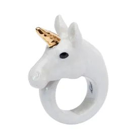 White and Gold Unicorn Ring