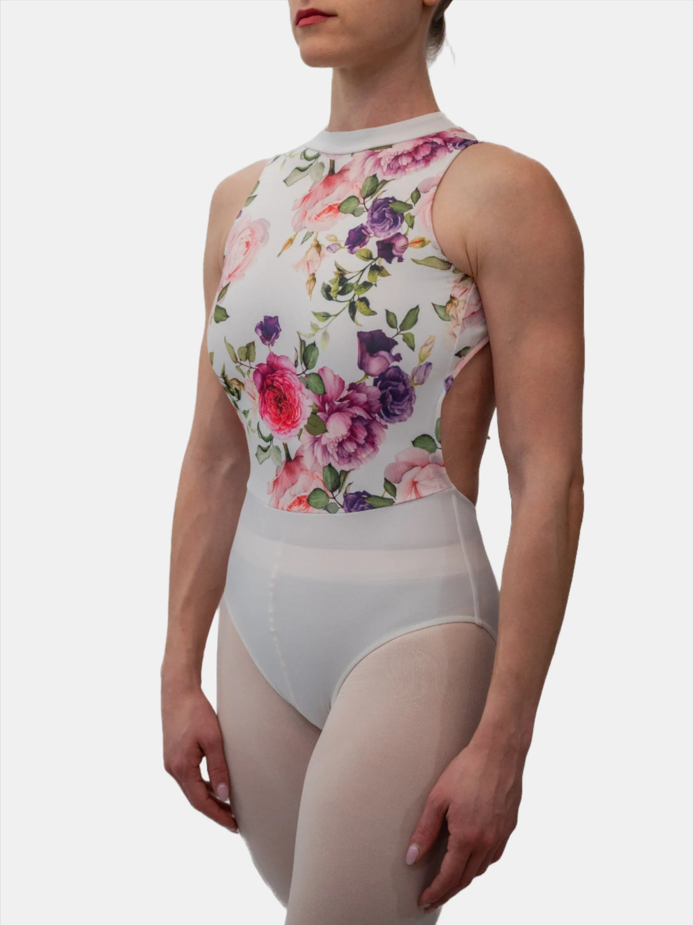 White Dance High Neck Leotard MP160