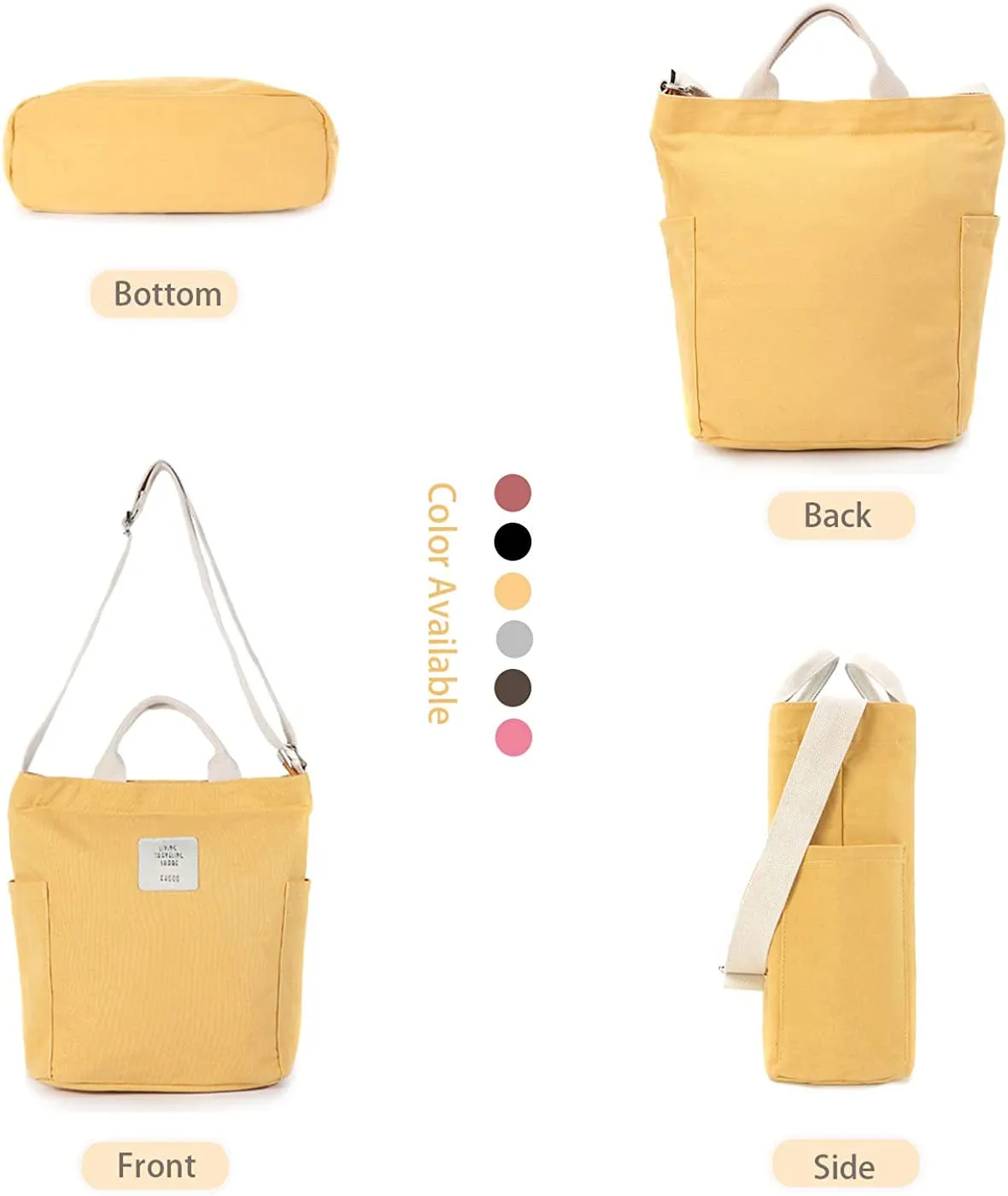 Women Canvas Tote Purse Handbags Crossbody Shoulder Bag Casual Work School Shopper Hobo Top Handle Handbag