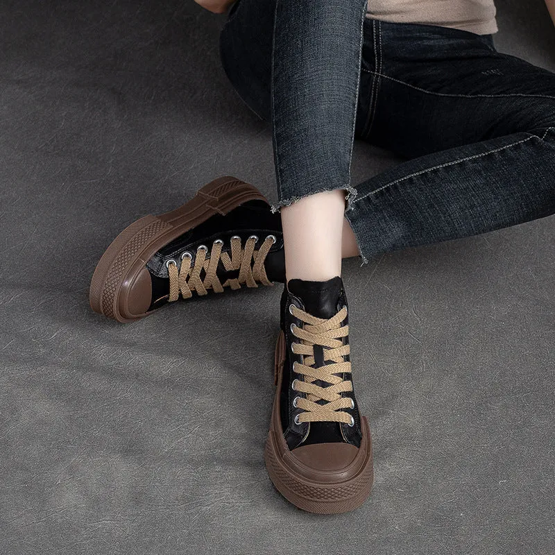 Women Casual Fashion Patchwork Flat Ankle Boots