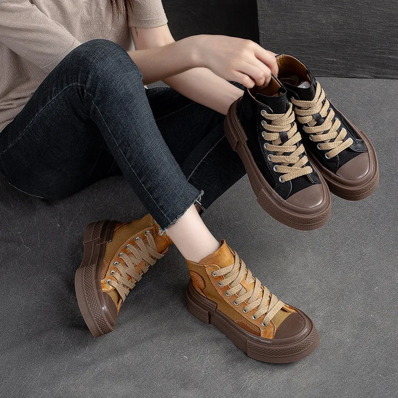 Women Casual Fashion Patchwork Flat Ankle Boots