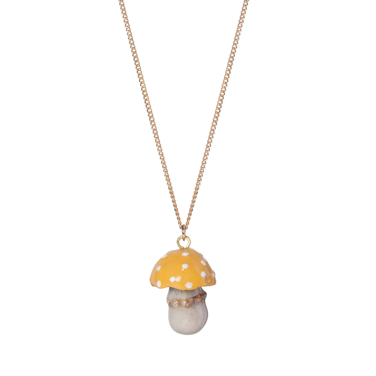 Yellow Toadstool Necklace